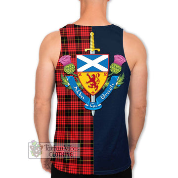 MacQueen Modern Tartan Men's Tank Top Alba with Scottish Lion Royal Arm Half Style