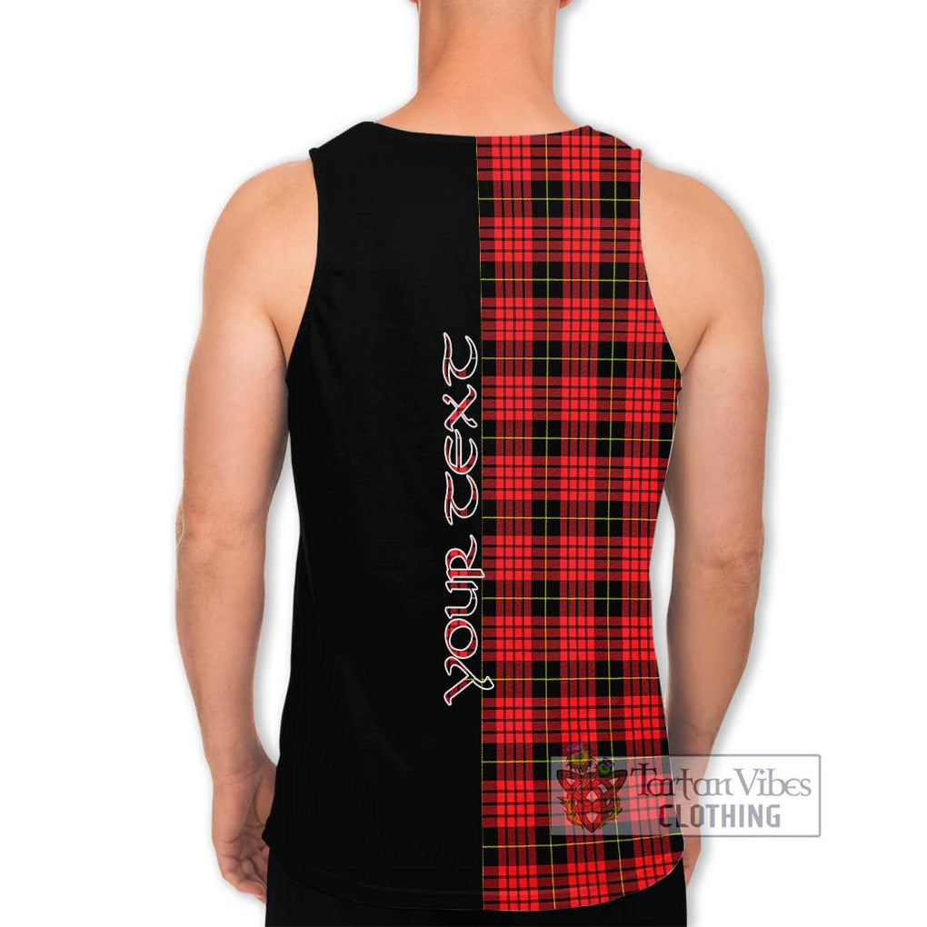 MacQueen Modern Tartan Men's Tank Top with Family Crest and Half Of Me Style - Tartanvibesclothing Shop