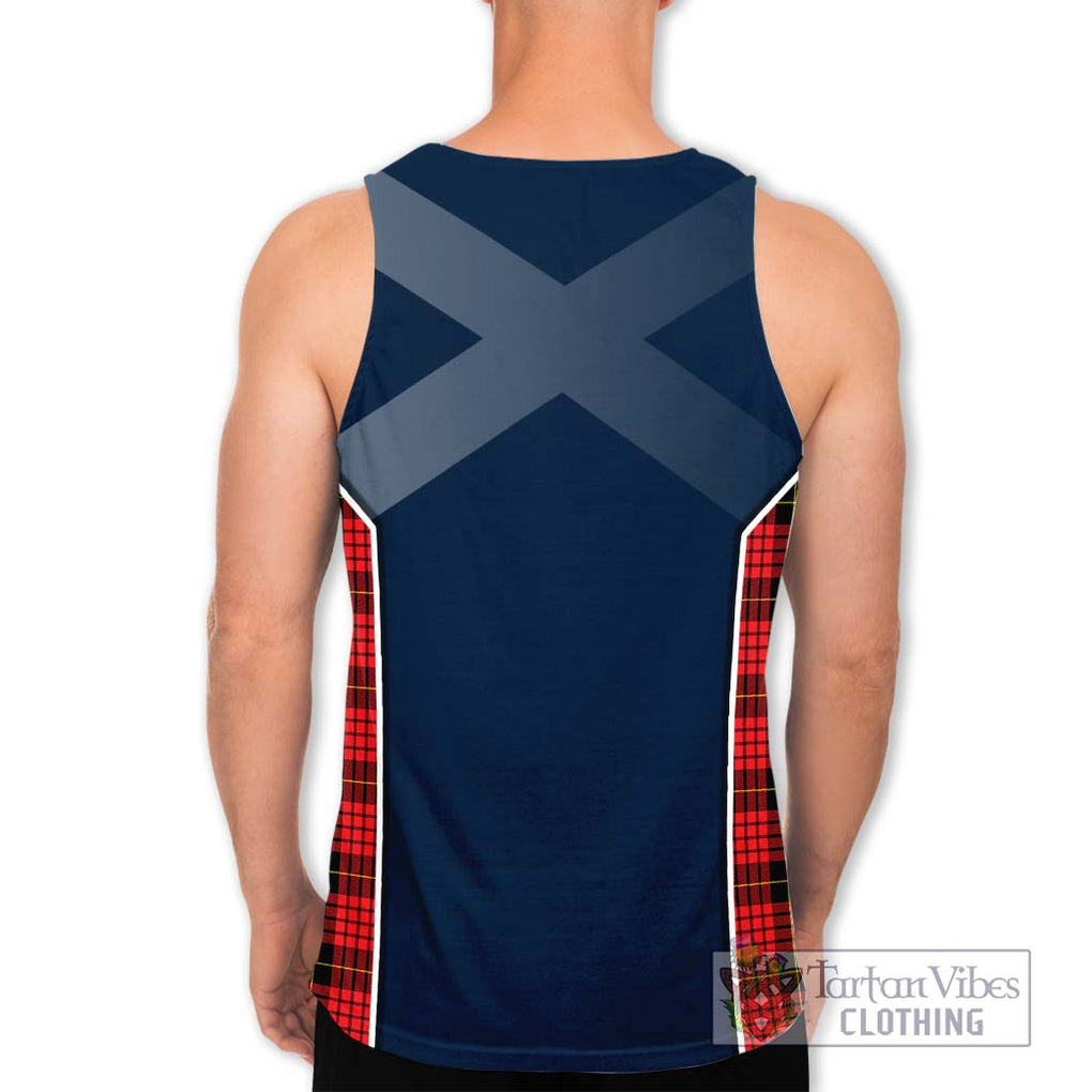 MacQueen Modern Tartan Men's Tank Top with Family Crest and Lion Rampant Vibes Sport Style - Tartan Vibes Clothing