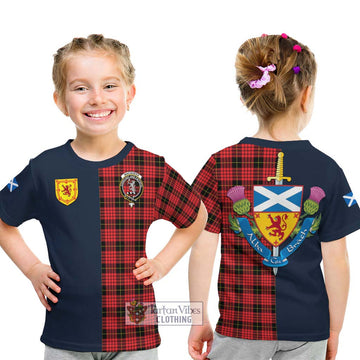 MacQueen Modern Tartan Kid T-Shirt Alba with Scottish Lion Royal Arm Half Style