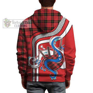 MacQueen Modern Tartan Hoodie with Epic Bagpipe Style