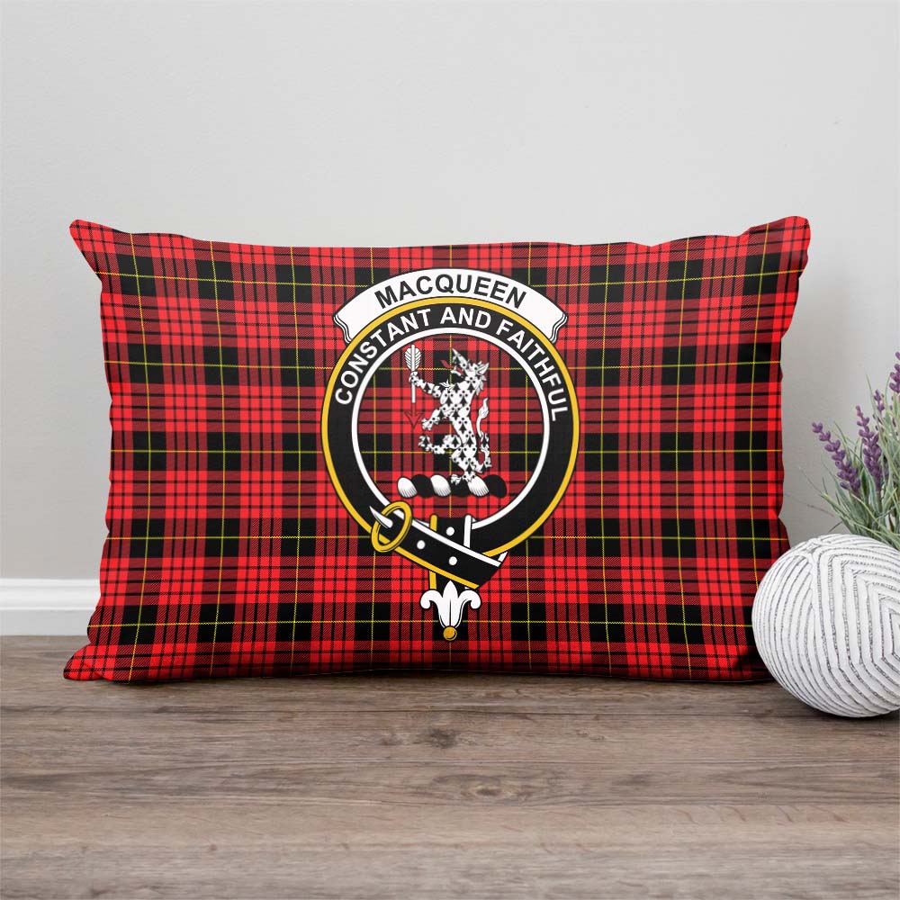 MacQueen Modern Tartan Pillow Cover with Family Crest Rectangle Pillow Cover - Tartanvibesclothing