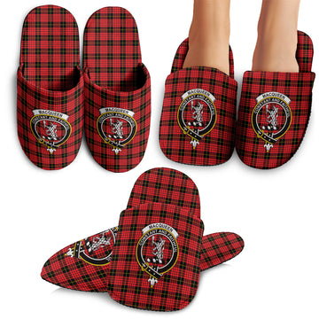 MacQueen Modern Tartan Home Slippers with Family Crest