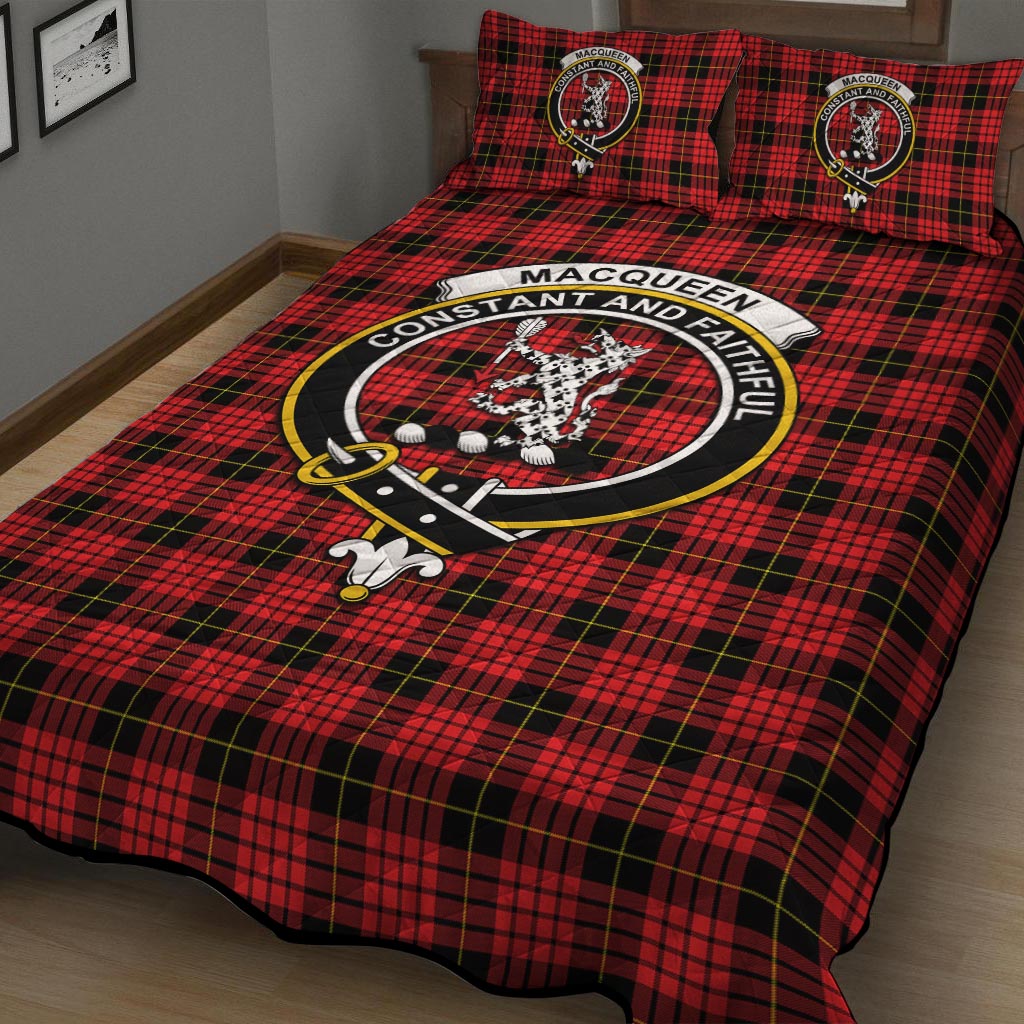 MacQueen Modern Tartan Quilt Bed Set with Family Crest - Tartan Vibes Clothing