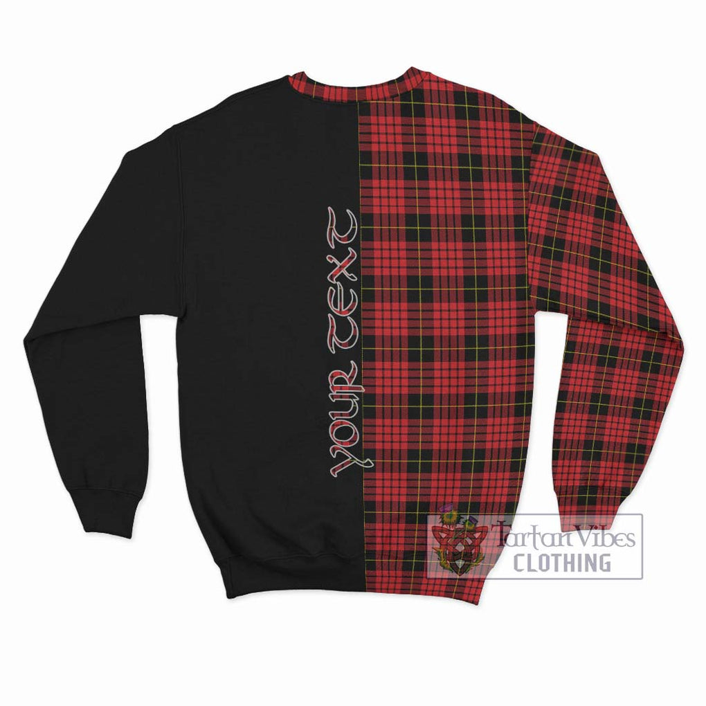 MacQueen Modern Tartan Sweatshirt with Family Crest and Half Of Me Style - Tartanvibesclothing Shop