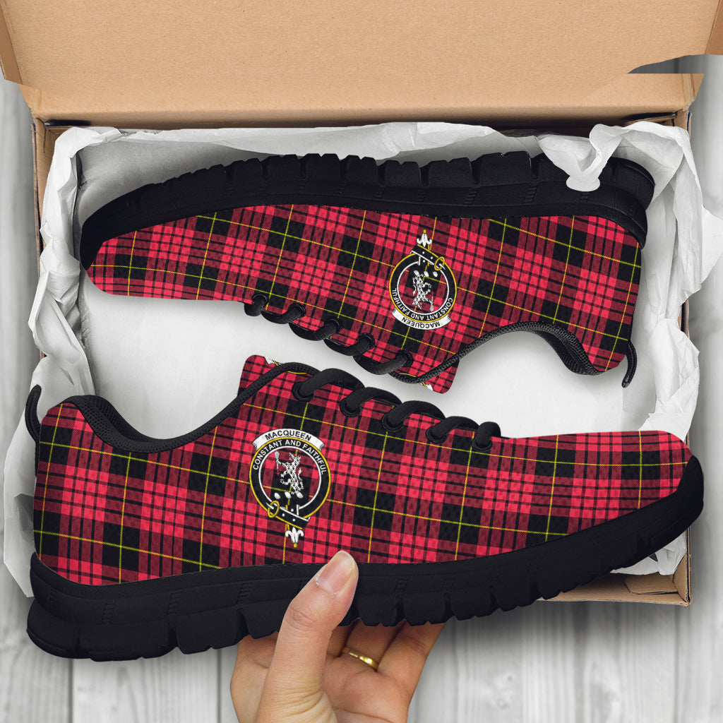 MacQueen Modern Tartan Sneakers with Family Crest - Tartan Vibes Clothing