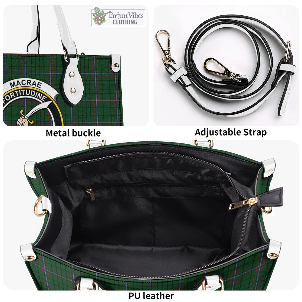 Tartan Vibes Clothing MacRae Tartan Luxury Leather Handbags with Family Crest