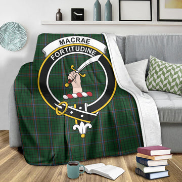 MacRae (McRae) Tartan Blanket with Family Crest