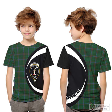 MacRae (McRae) Tartan Kid T-Shirt with Family Crest Circle Style