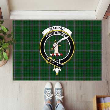 MacRae (McRae) Tartan Door Mat with Family Crest