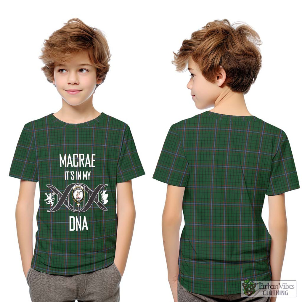 MacRae (McRae) Tartan Kid T-Shirt with Family Crest DNA In Me Style Youth XL Size14 - Tartanvibesclothing Shop