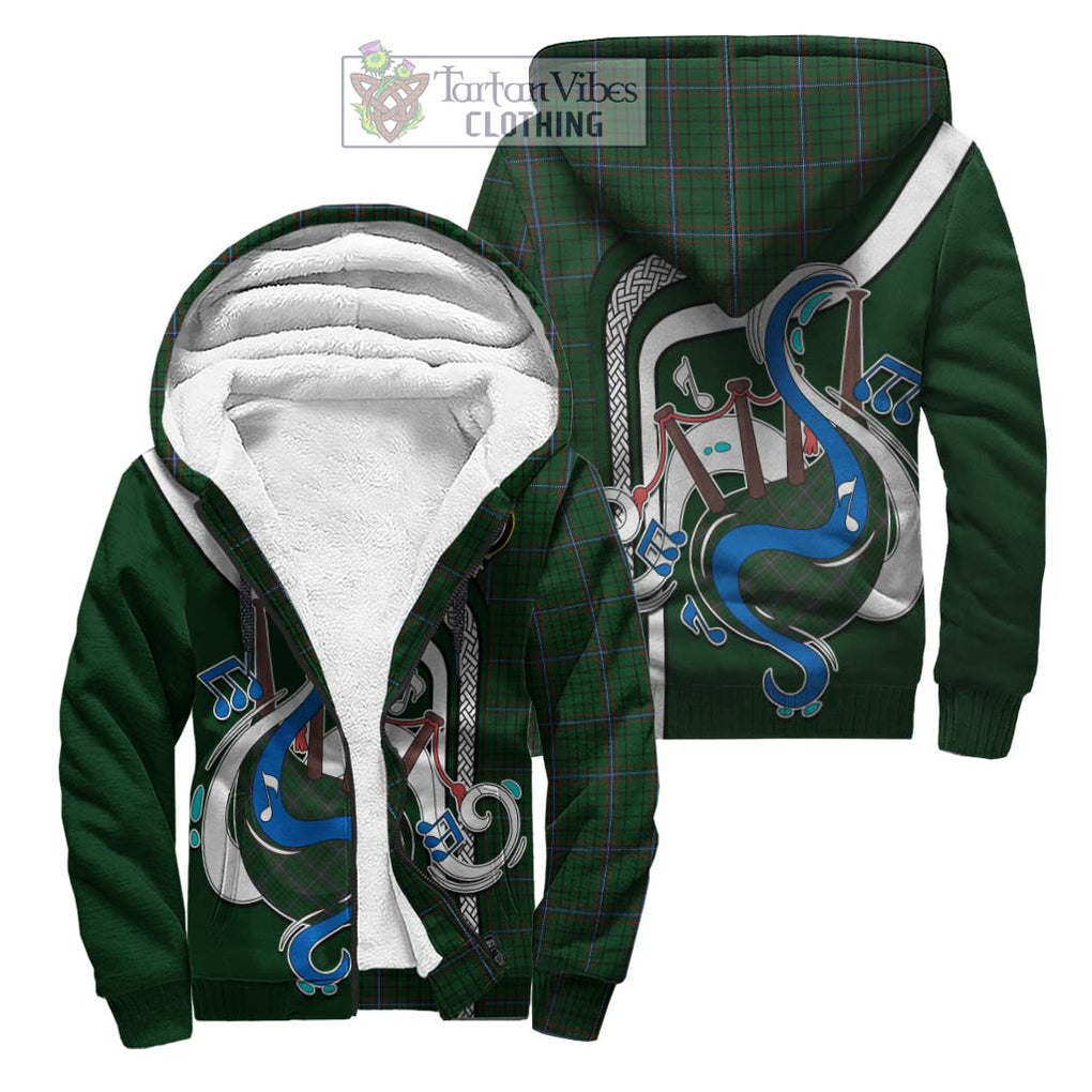 MacRae (McRae) Tartan Sherpa Hoodie with Epic Bagpipe Style Unisex S - Tartanvibesclothing Shop