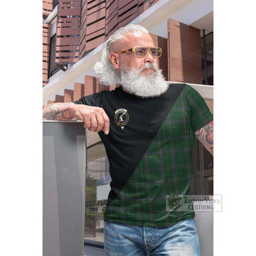 MacRae (McRae) Tartan Cotton T-shirt with Family Crest and Military Logo Style