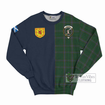 MacRae (McRae) Tartan Sweatshirt Alba with Scottish Lion Royal Arm Half Style