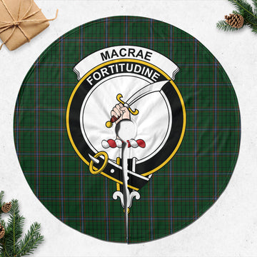 MacRae (McRae) Tartan Christmas Tree Skirt with Family Crest