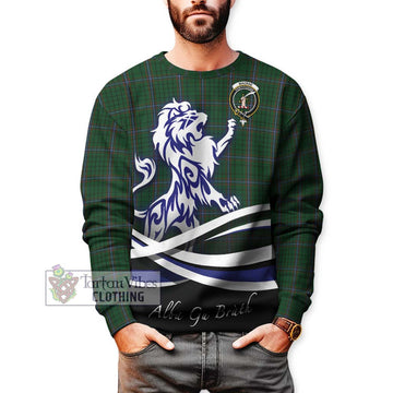 MacRae (McRae) Tartan Sweatshirt with Alba Gu Brath Regal Lion Emblem