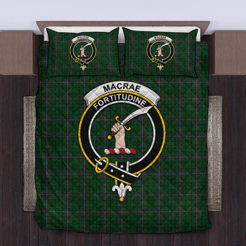 MacRae (McRae) Tartan Quilt Bed Set with Family Crest