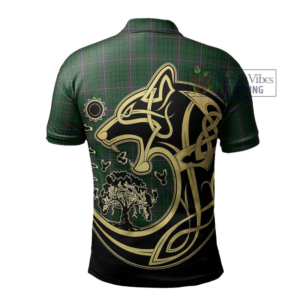 MacRae (McRae) Tartan Polo Shirt with Family Crest Celtic Wolf Style - Tartanvibesclothing Shop