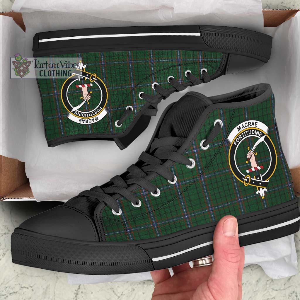 MacRae (McRae) Tartan High Top Shoes with Family Crest - Tartan Vibes Clothing