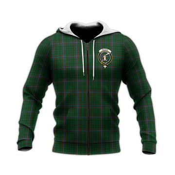 MacRae (McRae) Tartan Knitted Hoodie with Family Crest