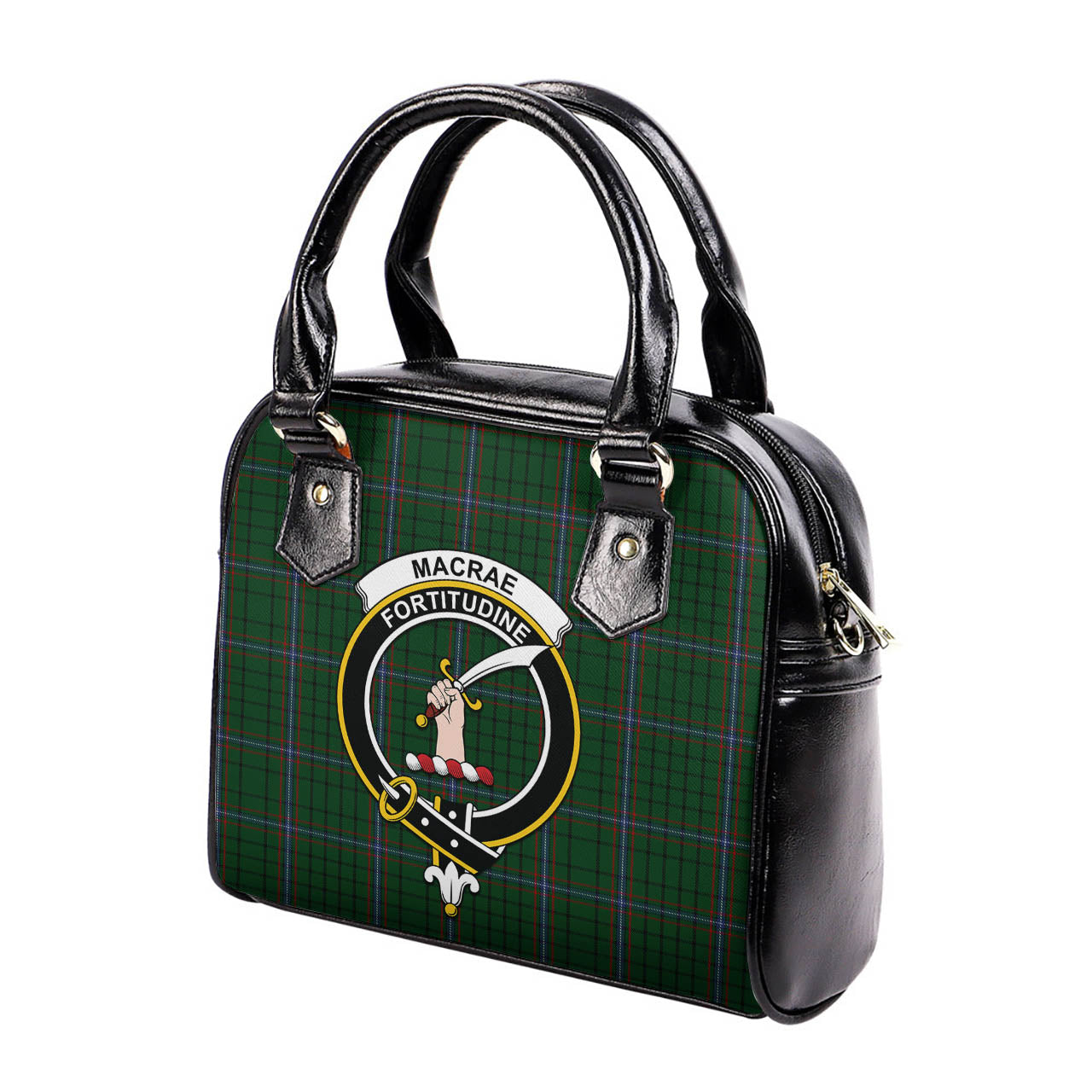 MacRae Tartan Shoulder Handbags with Family Crest - Tartanvibesclothing