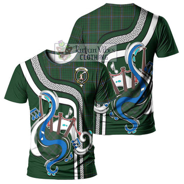 MacRae (McRae) Tartan T-Shirt with Epic Bagpipe Style