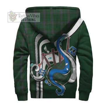 MacRae (McRae) Tartan Sherpa Hoodie with Epic Bagpipe Style