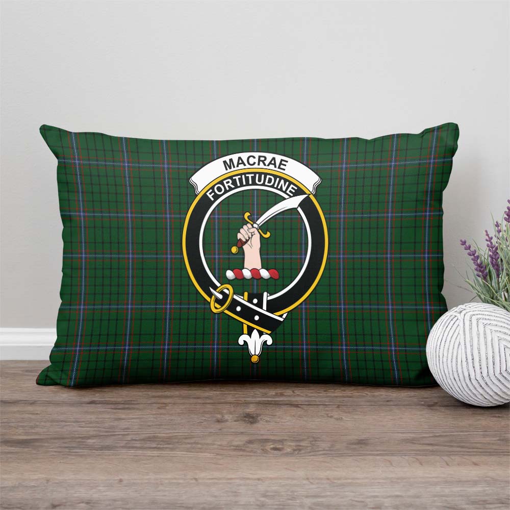 MacRae Tartan Pillow Cover with Family Crest Rectangle Pillow Cover - Tartanvibesclothing