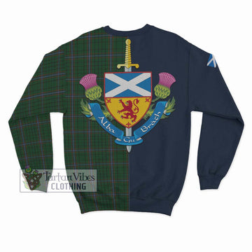 MacRae (McRae) Tartan Sweatshirt Alba with Scottish Lion Royal Arm Half Style