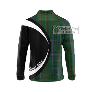 MacRae (McRae) Tartan Long Sleeve Polo Shirt with Family Crest Circle Style