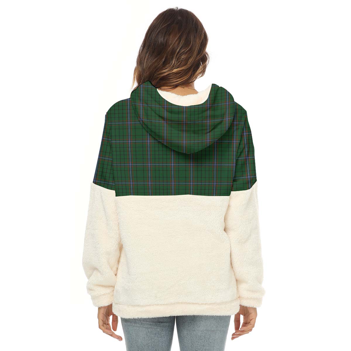 MacRae (McRae) Tartan Half Style Women's Borg Fleece Hoodie with Half Zip - Tartan Vibes Clothing