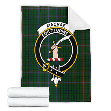 MacRae (McRae) Tartan Blanket with Family Crest