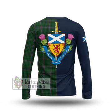 MacRae (McRae) Tartan Long Sleeve T-Shirt Alba with Scottish Lion Royal Arm Half Style