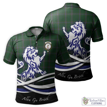 MacRae (McRae) Tartan Polo Shirt with Alba Gu Brath Regal Lion Emblem