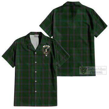 MacRae (McRae) Tartan Cotton Hawaiian Shirt with Family Crest