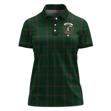 MacRae (McRae) Tartan Polo Shirt with Family Crest For Women