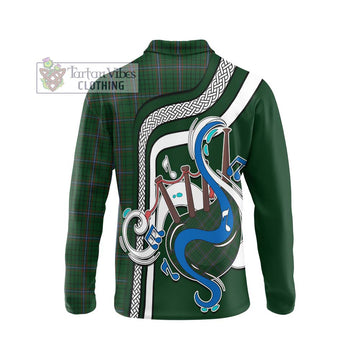 MacRae (McRae) Tartan Long Sleeve Polo Shirt with Epic Bagpipe Style