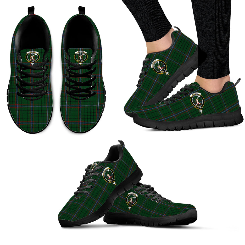 MacRae (McRae) Tartan Sneakers with Family Crest - Tartan Vibes Clothing