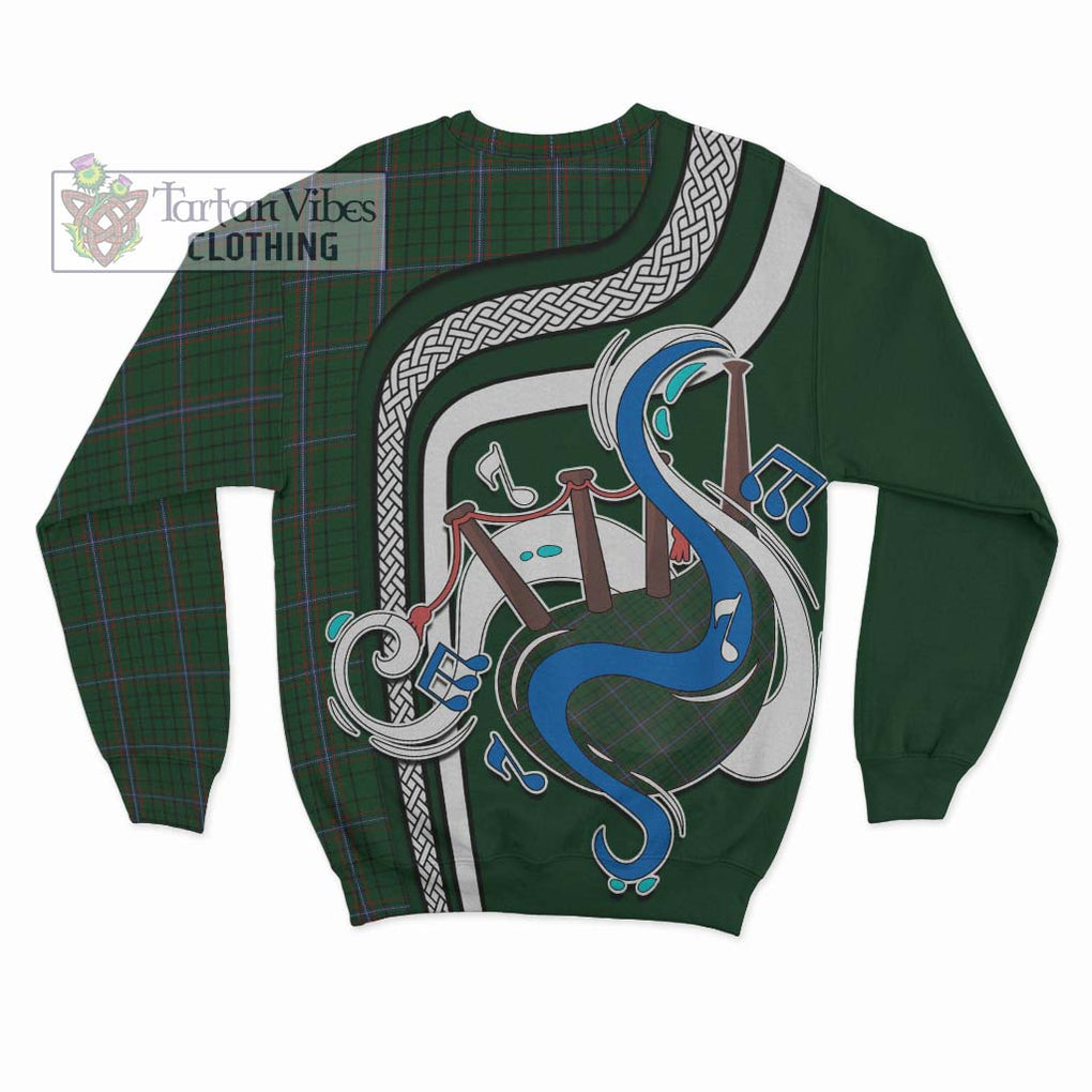 Tartan Vibes Clothing MacRae Tartan Sweatshirt with Epic Bagpipe Style