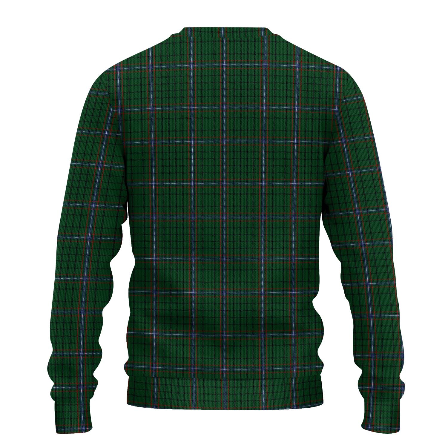 MacRae Tartan Knitted Sweater with Family Crest - Tartanvibesclothing