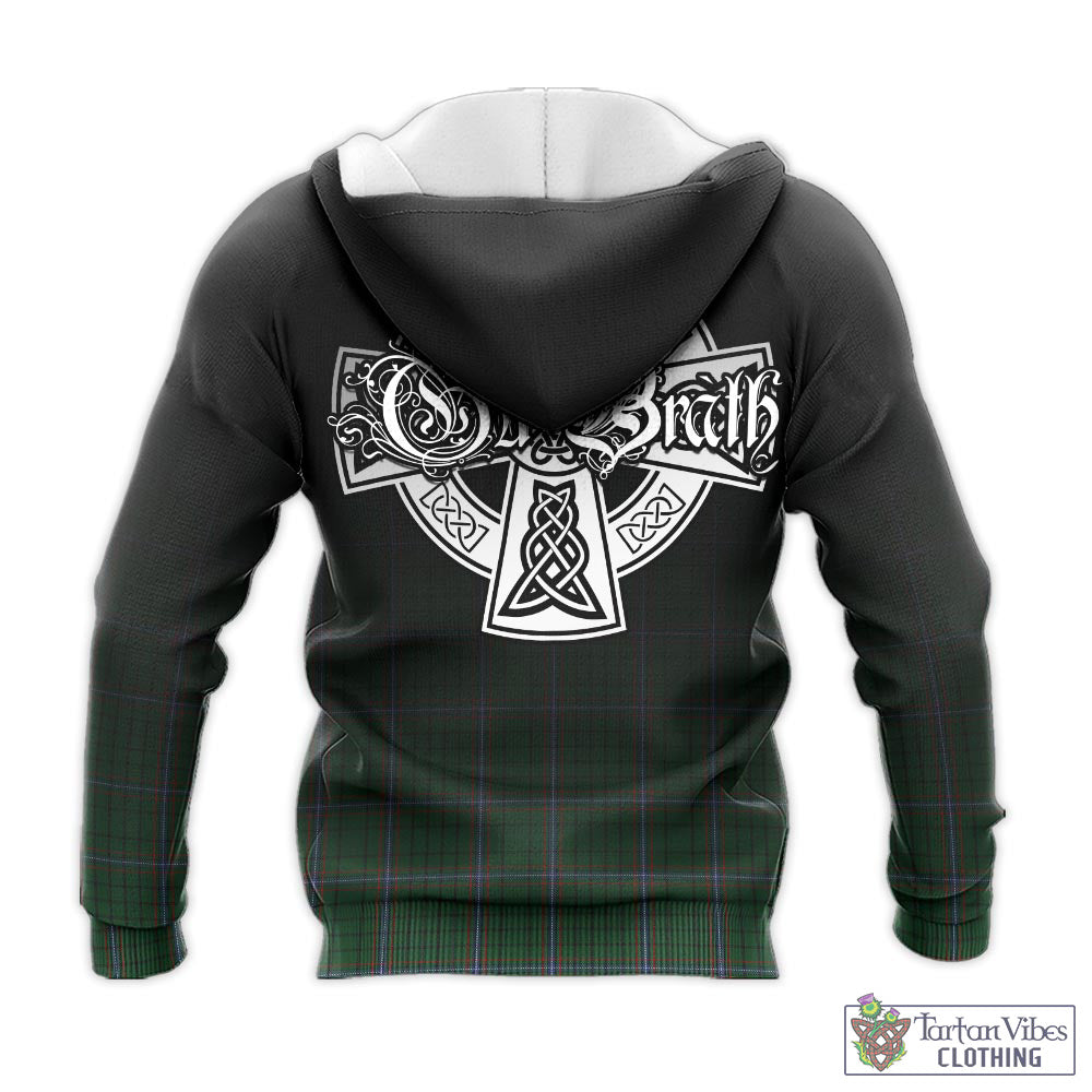 Tartan Vibes Clothing MacRae Tartan Knitted Hoodie Featuring Alba Gu Brath Family Crest Celtic Inspired