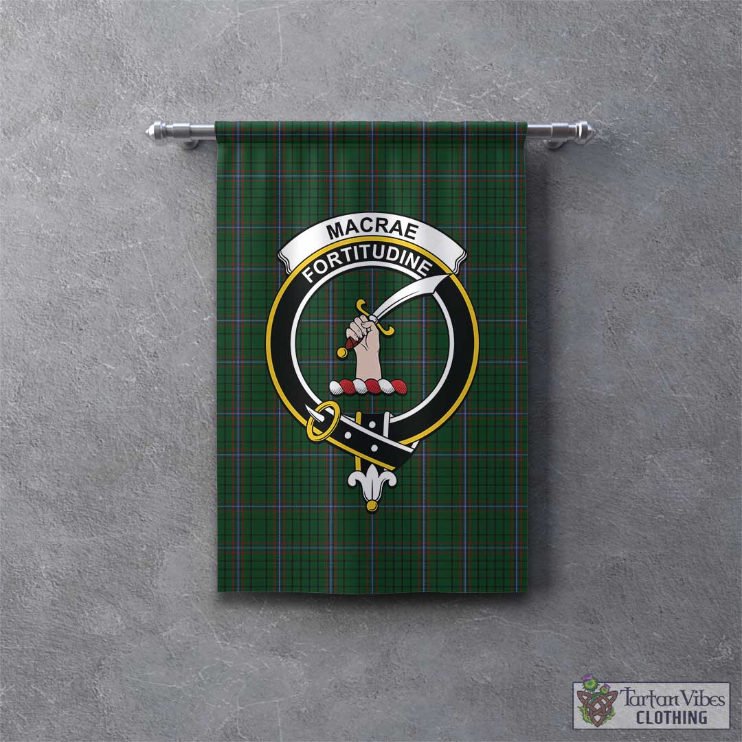 Tartan Vibes Clothing MacRae Tartan Gonfalon, Tartan Banner with Family Crest