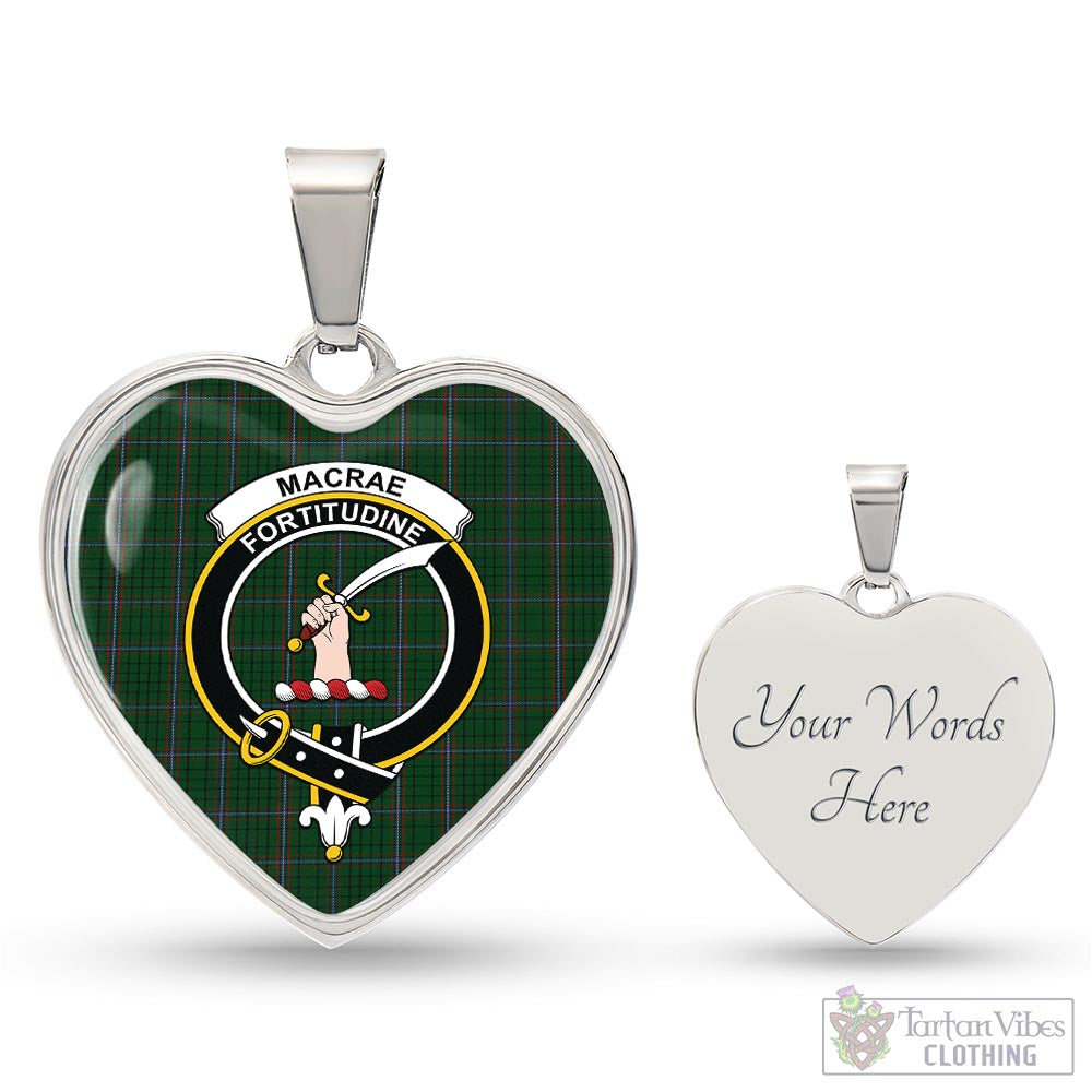 Tartan Vibes Clothing MacRae Tartan Heart Necklace with Family Crest