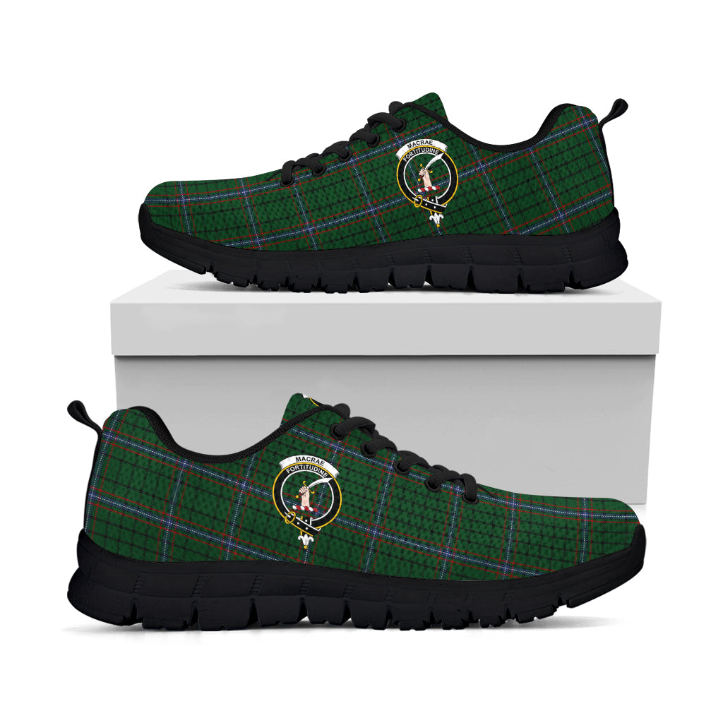 MacRae (McRae) Tartan Sneakers with Family Crest - Tartan Vibes Clothing