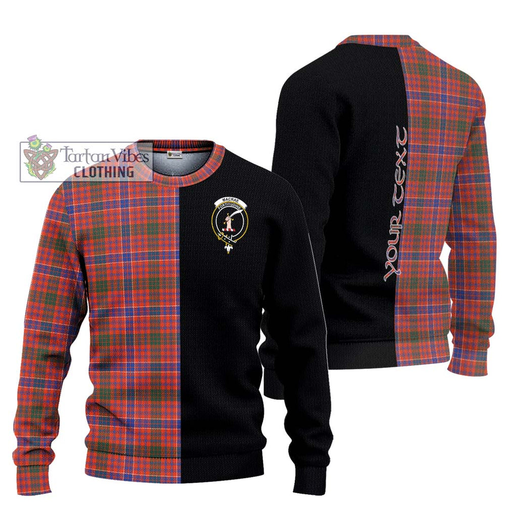 MacRae Ancient Tartan Knitted Sweater with Family Crest and Half Of Me Style Unisex - Tartanvibesclothing Shop