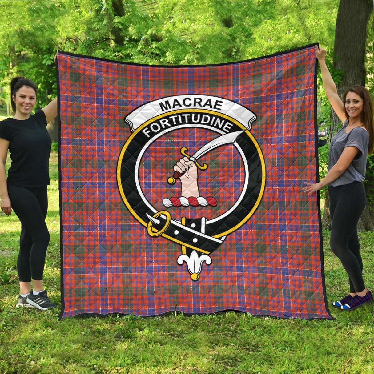 macrae-ancient-tartan-quilt-with-family-crest