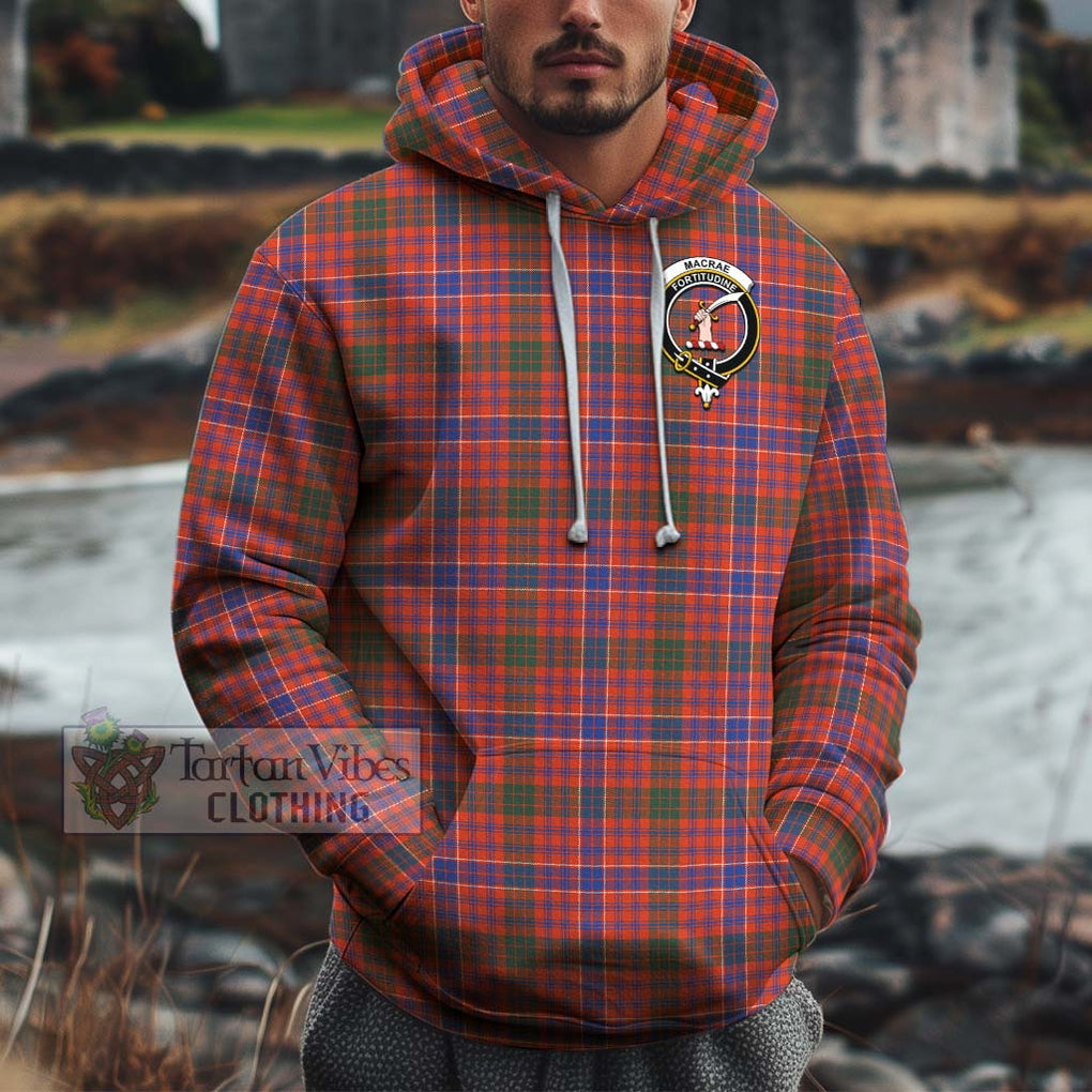 MacRae Ancient Tartan Cotton Hoodie with Family Crest Pullover Hoodie XS - Tartan Vibes Clothing