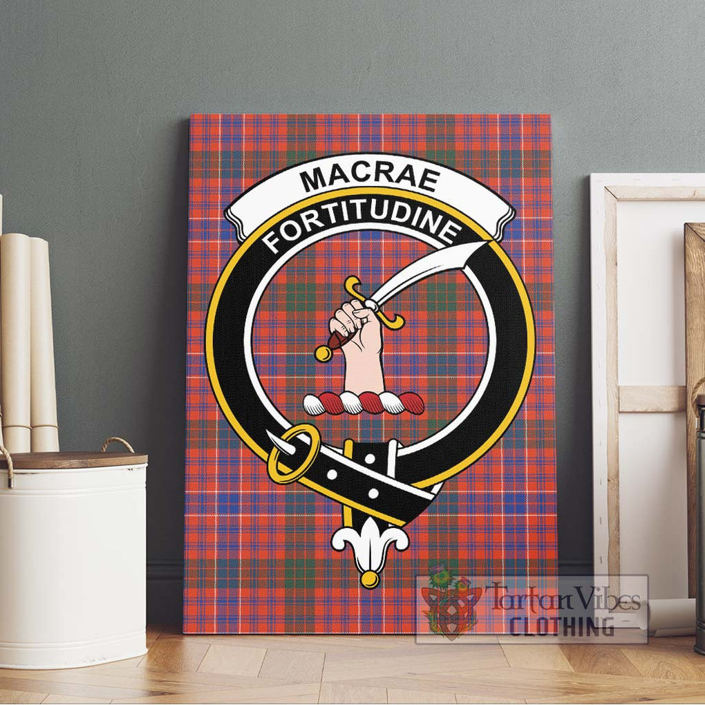 MacRae Ancient Tartan Canvas Print Wall Art with Family Crest Without Frame - Tartan Vibes Clothing