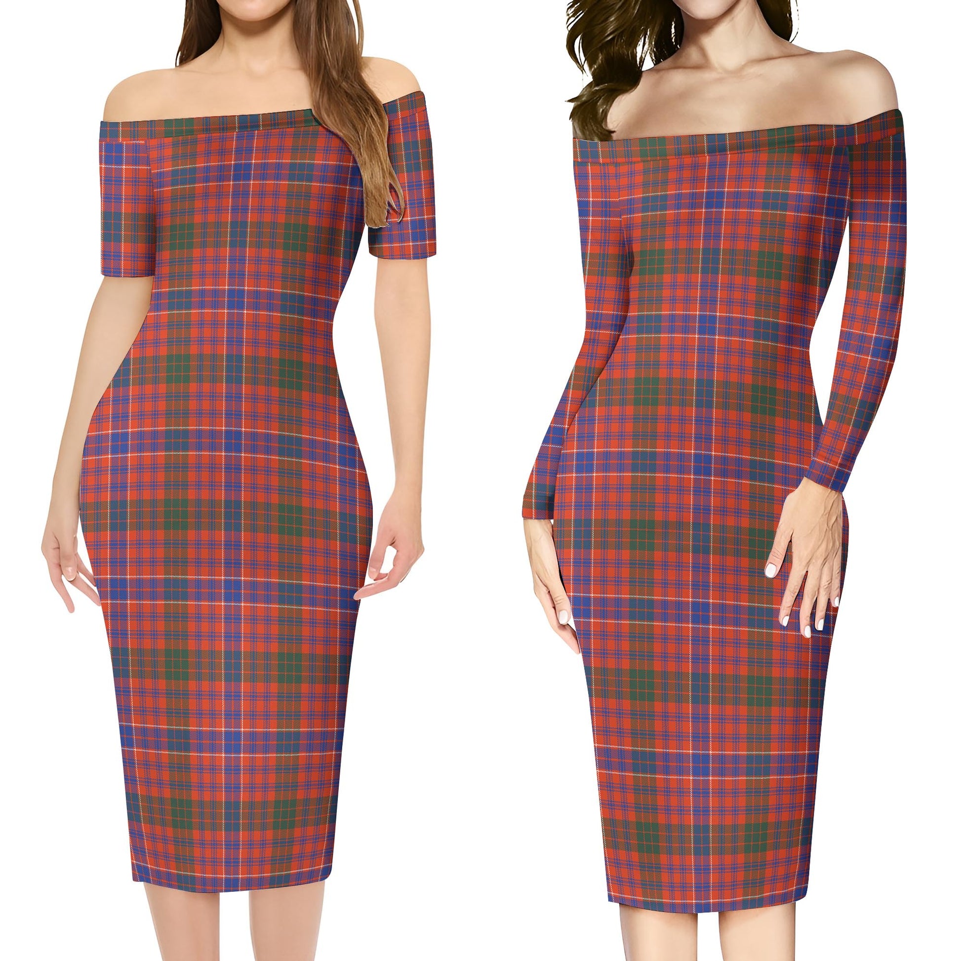 MacRae Ancient Tartan Off Shoulder Lady Dress Women's Dress - Tartanvibesclothing