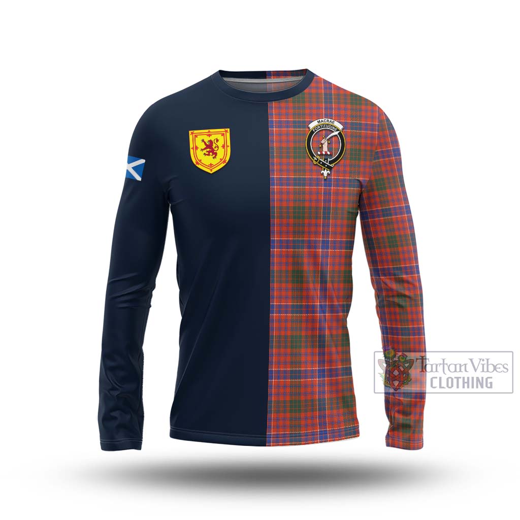 Tartan Vibes Clothing MacRae Ancient Tartan Long Sleeve T-Shirt with Scottish Lion Royal Arm Half Style